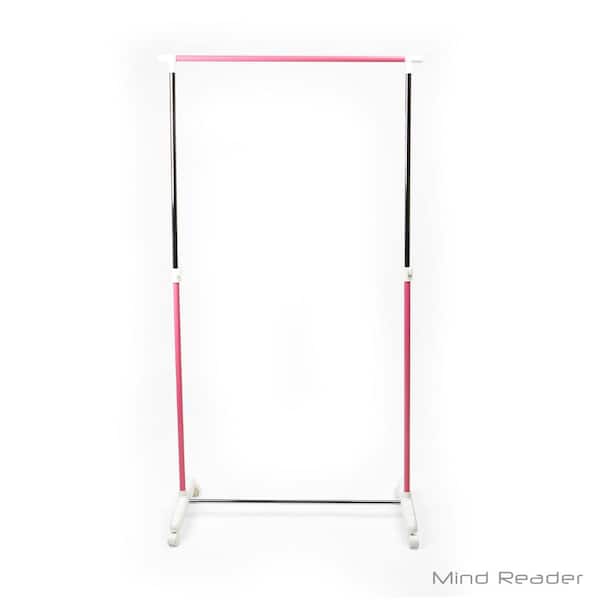 Mind Reader Pink Metal Clothes Rack 35.24 in. W x 65.74 in. H
