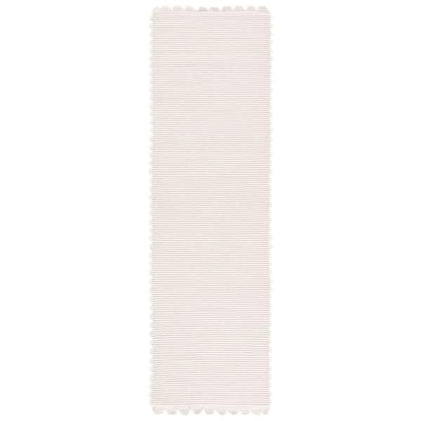 Montauk 2 ft. x 8 ft. Ivory Solid Color Runner Rug