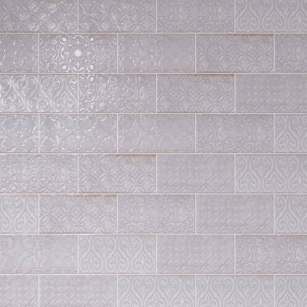 Zurbaran Gris Polished Ceramic Subway Wall Tile Set