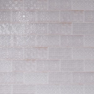 Zurbaran Gris 4.73 in. X 9.45 in. Polished Ceramic Subway Wall Tile (8.07 sq. ft./Case)