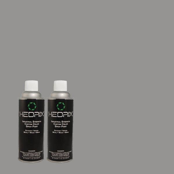 Hedrix 11 oz. Match of MQ5-20 Cold Steel Semi-Gloss Custom Spray Paint (2-Pack)