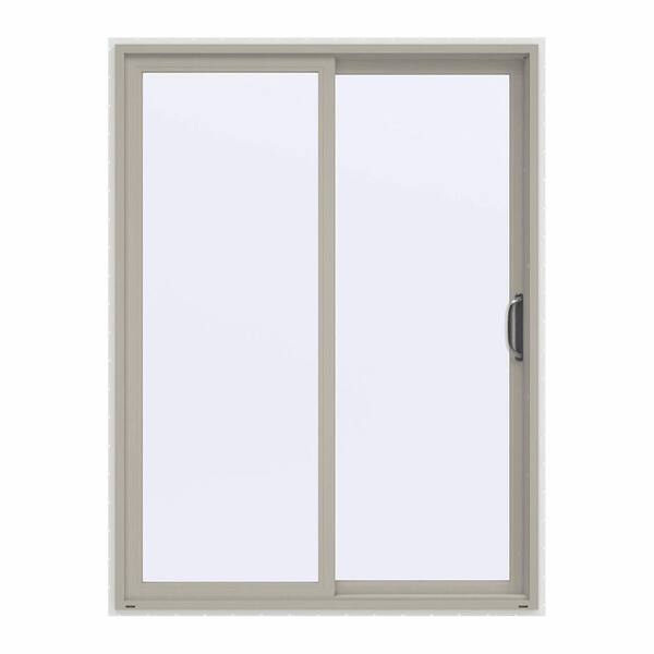 JELD-WEN 60 in. x 80 in. V-4500 Contemporary Desert Sand Vinyl Right-Hand Full Lite Sliding Patio Door w/White Interior