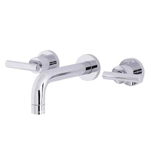 Manhattan 2-Handle Wall-Mount Bathroom Faucet in Polished Chrome