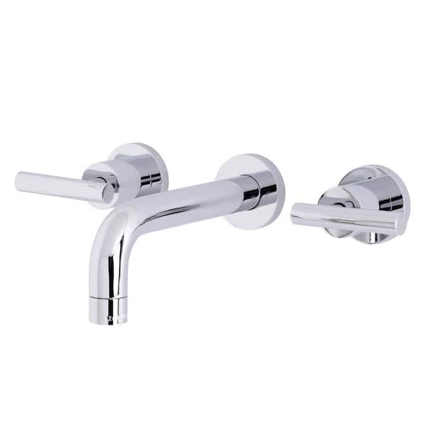 Kingston Brass Manhattan 2-Handle Wall-Mount Bathroom Faucet in Polished Chrome