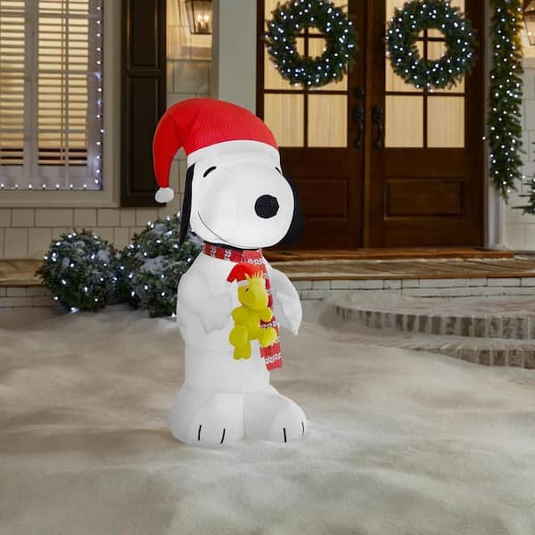 3.5 ft. H x 1.41 ft. W LED Airblown Holiday Lights Snoopy with Woodstock Christmas Inflatable