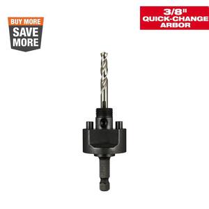 3/8 in. Quick Change Large Hole Saw Arbor W/ Pilot Drill Bit