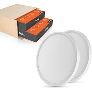 2-Pack C4 Series 15.8 in. 24-Watt White Flush Mount Integrate LED Ceiling Lights with 5-Color Dimming for Indoor