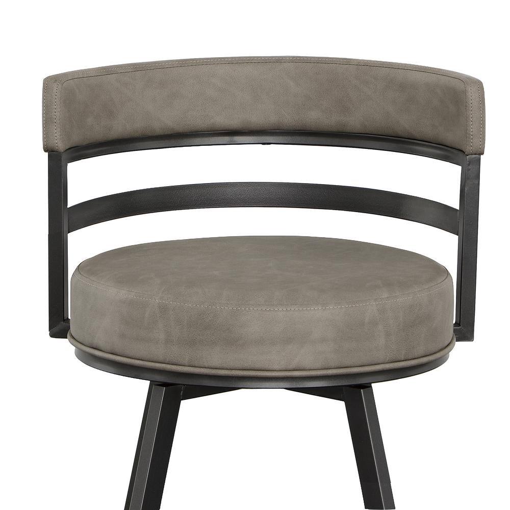 Transitional Beige Faux Leather Swivel Counter Stool
