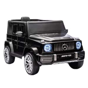 Black Mercedes Benz G63 Kids Ride On Car with Remote Control, Double Open Doors, Bluetooth and Wheels Suspension