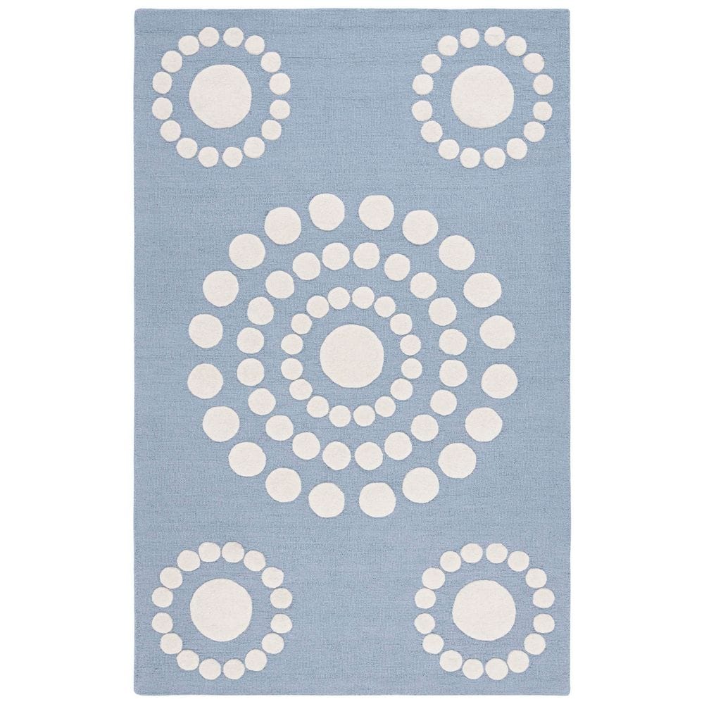 Kids 8 ft. x 10 ft. Blue/Ivory Floral Polka-Dot Area Rug price history on PriceWatchPro