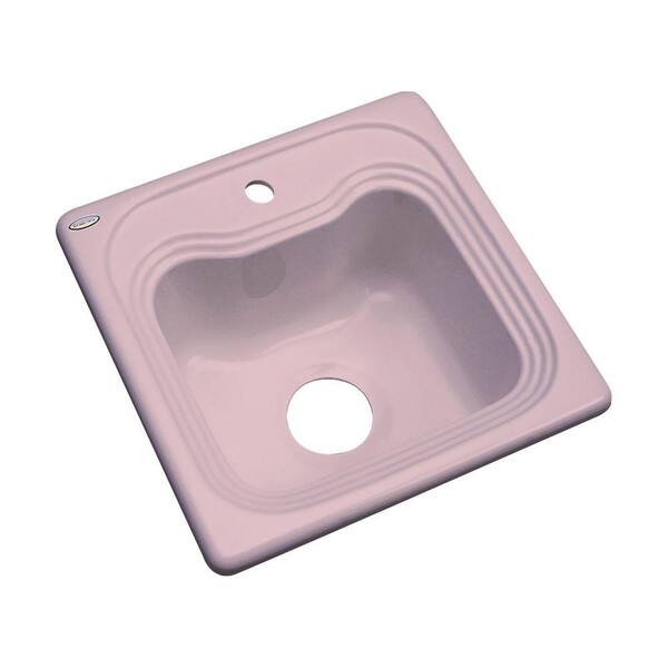 Thermocast Oxford Pink Acrylic 16 in. 1-Hole Drop-in Bar Sink in Wild Rose