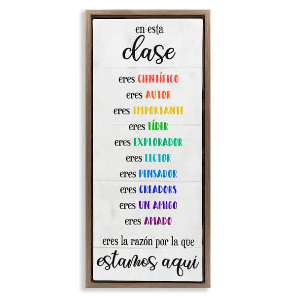 Stupell Industries Kids In This Class by Lil' Rue Brown Floater Frame Typography Graphic Art Print 25 in. x 11 in.