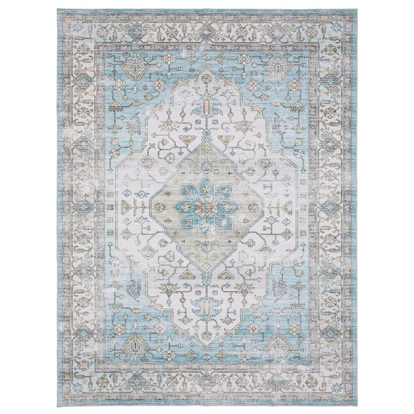 Home Decorators Collection Harmony Medallion Doormat 2 ft. x 3 ft. Polyester Indoor Machine Washable Scatter Rug