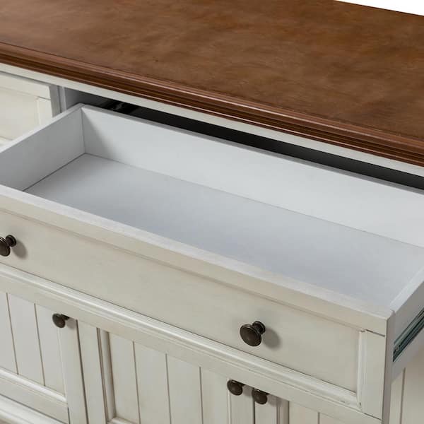 JAYDEN CREATION Rick White Wood 58 in. W Sideboard with 3-Drawer