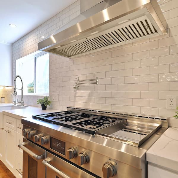 54 in. 1200 CFM Ducted Insert Range Hood in Stainless Steel with Dimmable LED Lights 4-Speeds