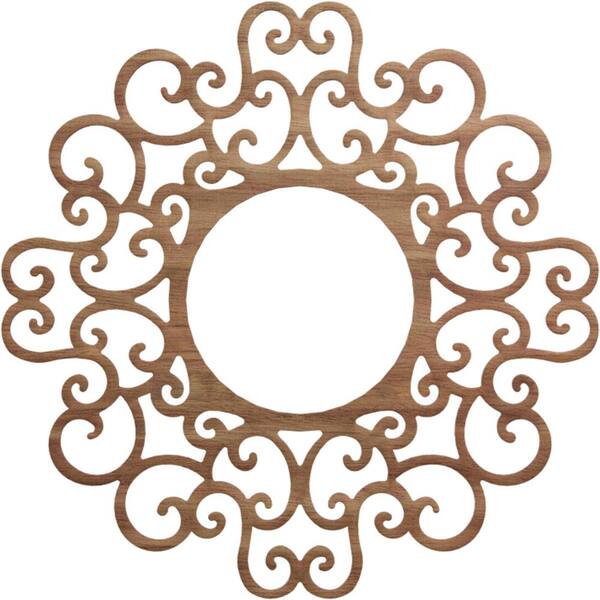 Ekena Millwork 0.25 in. x 32 in. x 32 in. Wood (Walnut) Medallion Moulding