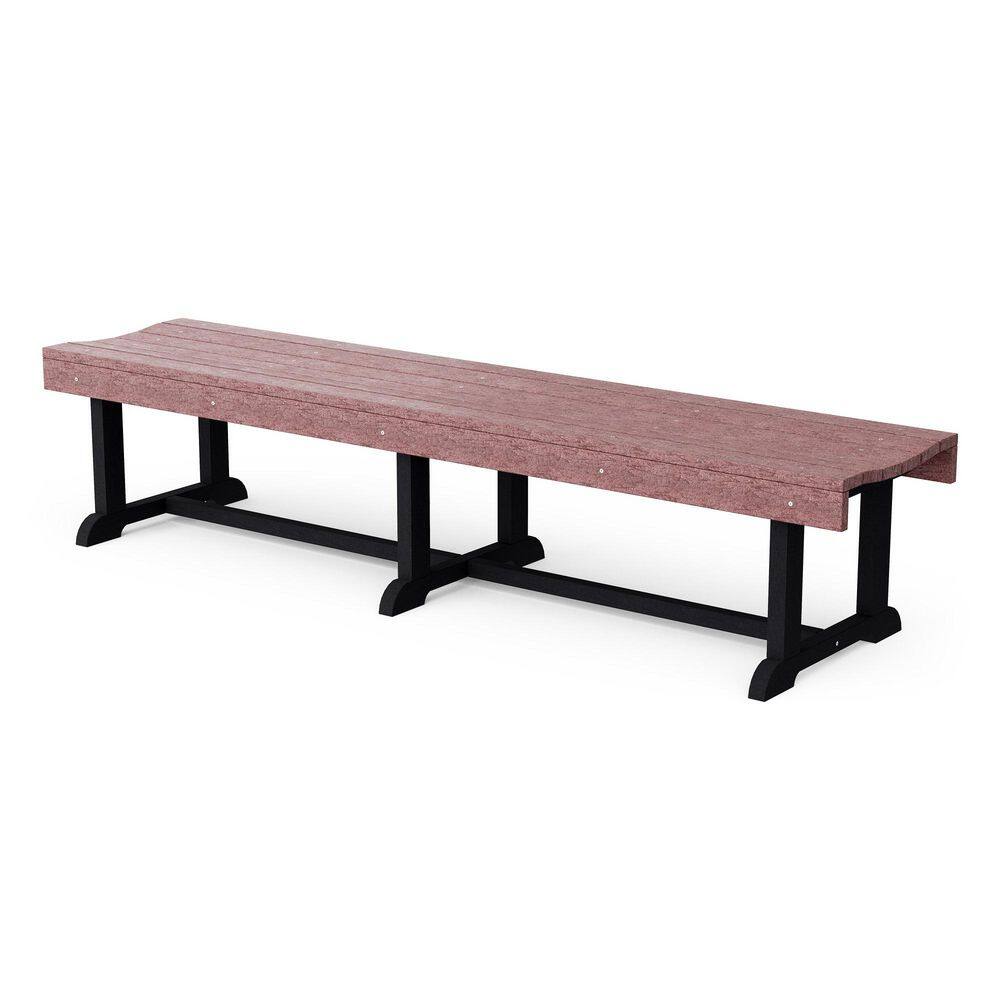 Heritage 68 in. Cherrywood and Black HDPE Plastic Outdoor Patio Backless Bench price history on PriceWatchPro