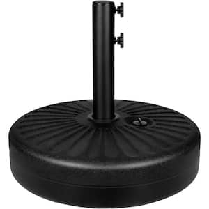 20 in. Heavy-Duty Patio Umbrella Base in Black Patio Market Umbrella Stand with Steel Holder Water Filled