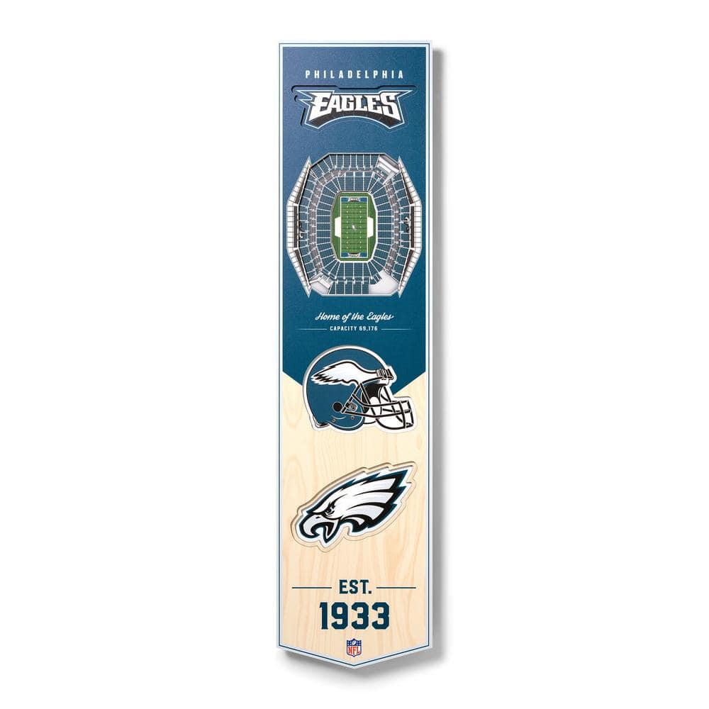 YouTheFan 954132 6 x 19 in. NFL Philadelphia Eagles 3D Stadium Banner - Lincoln Financial Field