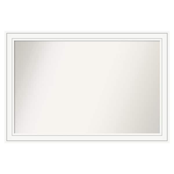 Amanti Art Craftsman White 47 in. x 32 in. Custom Non-Beveled Satin Wood Framed Bathroom Vanity Wall Mirror