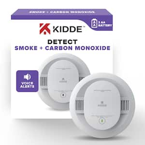 Battery Powered Combination Smoke and Carbon Monoxide Detector with Alarm LED Warning Lights and Voice Alerts