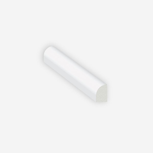 Shoe Base White Prepainted Waterproof 1/2 in. H x 3/4 in. Wide x 96 in. Length PVC Moulding (ProPack-40 Piece/ 320 LF)