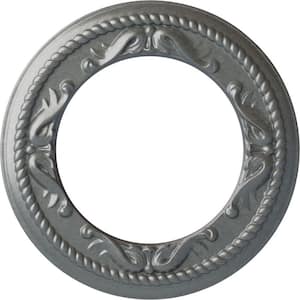 7/8 in. x 12-1/4 in. x 12-1/4 in. Polyurethane Roped Medway Ceiling Medallion, Platinum