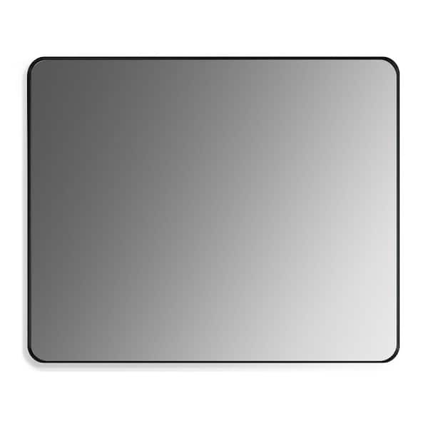 Altair Nettuno 36 in. W x 30 in. H Small Rectangular Aluminum Framed Wall Bathroom Vanity Mirror in Matt Black