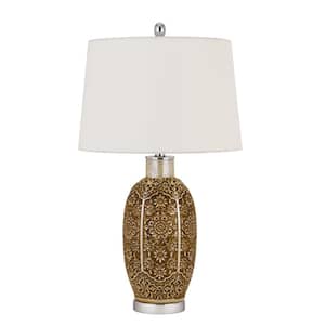 28.5 in. Cinnamon Ceramic Indoor Table Lamp with Shade