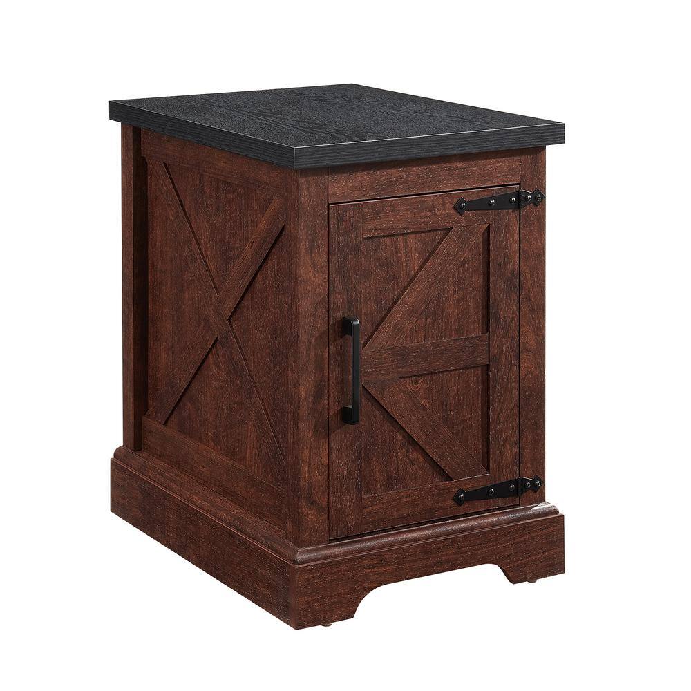 Oak 15.75 in. Nightstand with Barn Door and Adjustable Storage Shelf price history on PriceWatchPro