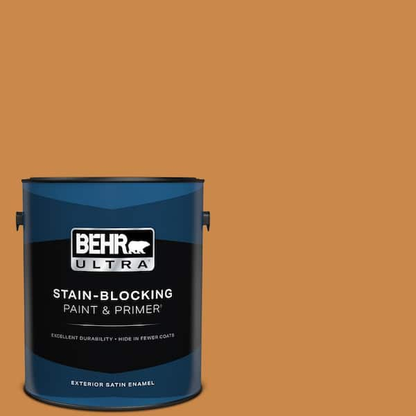 BEHR ULTRA 1 gal. #M240-7 Golden Pumpkin Satin Enamel Exterior Paint & Primer