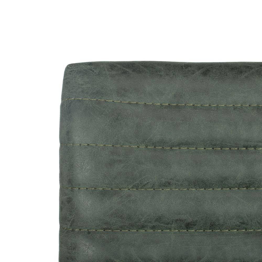 Deluxe Copper Swivel Bar Stool with Ash Green Faux Leather