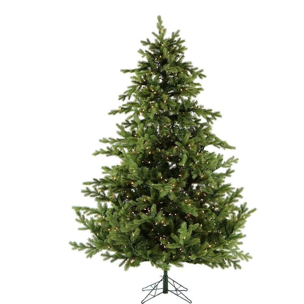 Forclover 8-ft Artificial Christmas Tree, Full-bodied with 609 PVC Tines  and 205 Pine Needles in the Artificial Christmas Trees department at