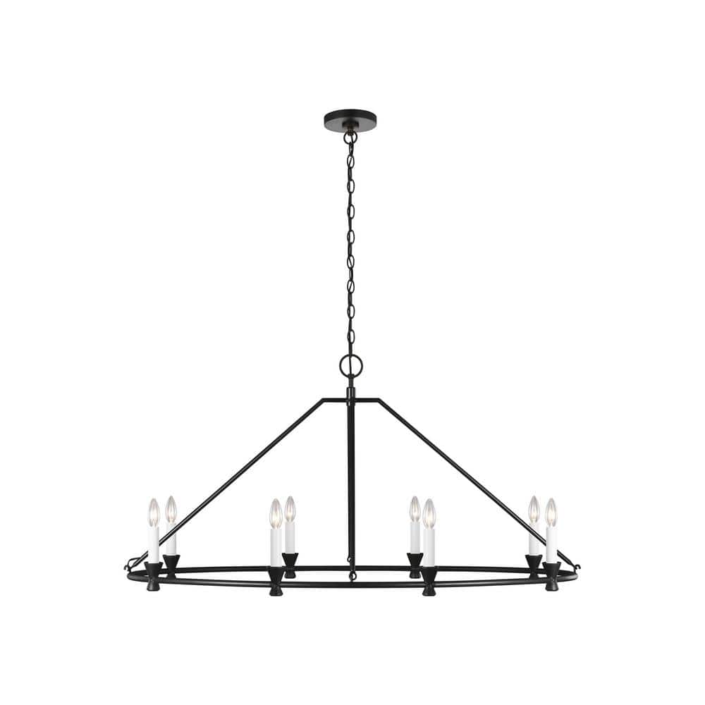 Generation Lighting Keystone Oval 8Light Aged Iron Chandelier CC1208AI