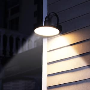 1-Light Bronze LED Outdoor Barn Light Wall Sconce with Bluetooth Speaker