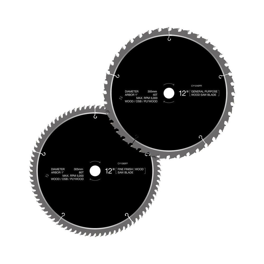 12 in. 40/80-Tooth Wood Cutting Carbide Saw Blade Thin Kerf for Table Saw Miter Saw Plywood MDF OSB Laminated price history on PriceWatchPro