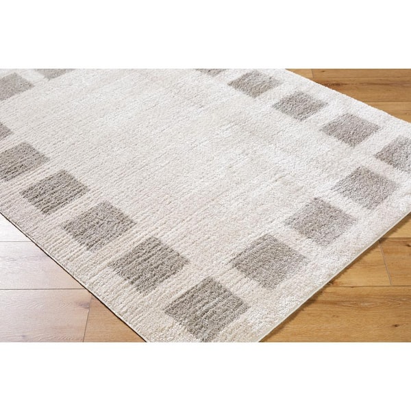 Fossay Shag Grey  3 ft. x 7 ft. Modern Indoor Area Rug
