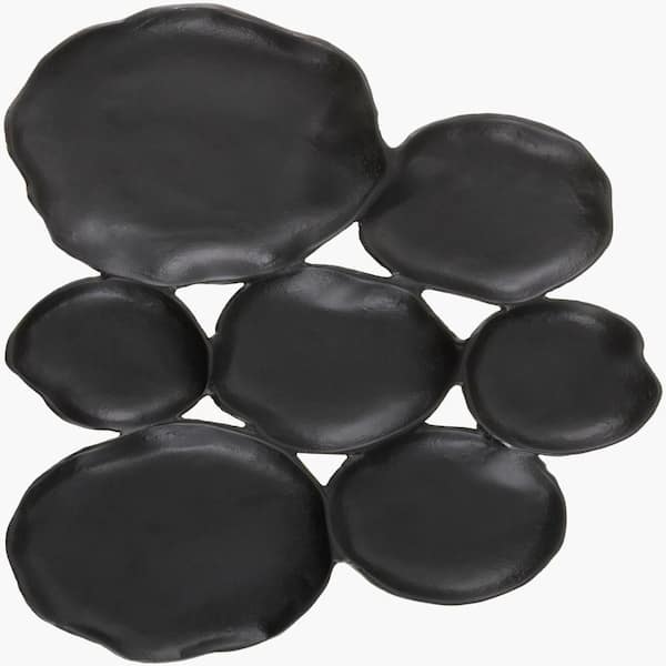 Ersa Black 20 in. W x 22.5 in. H Modern Irregular Aluminum Framed Mirror