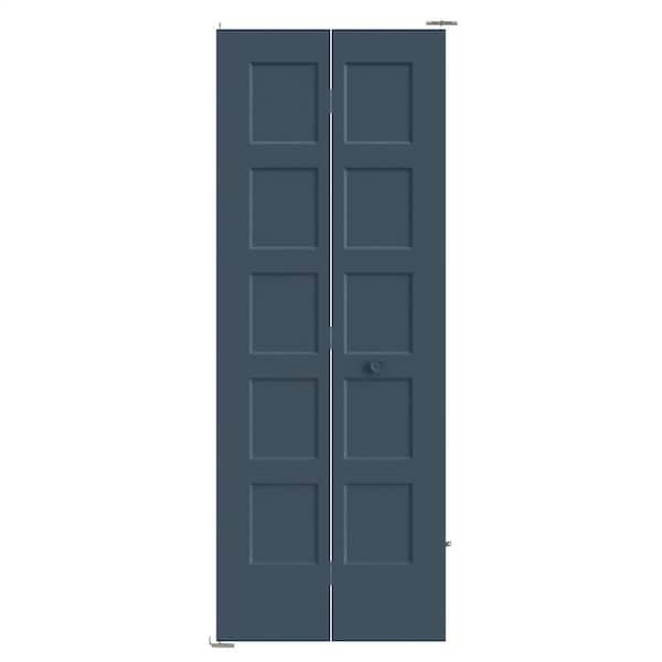 Masonite 30 in. x 80 in. 5-Panel Bayshore Hollow Core Night Tide Molded Composite Bi-Fold Door