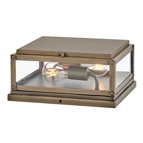 HINKLEY Max 2-Light Burnished Bronze Aluminum Weather Resistant Pier Mount Light with LED bulb Included