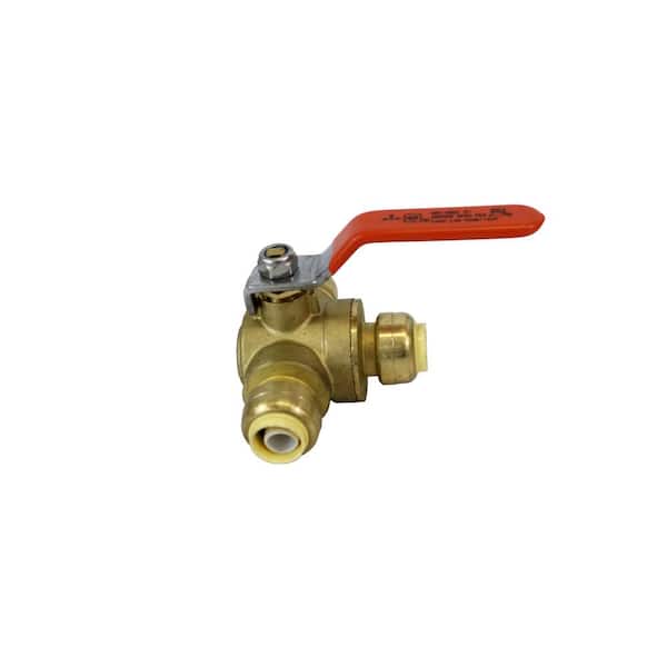 CMI inc 1/2 in. x 1/2 in. x 1/2 in. 3-Way Ball Valve with Push Connection