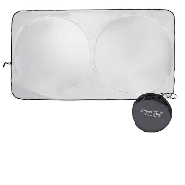 63 in. x 35 in. Reflective and Foldable Windshield Sun Cover and 99% UV Rays Block for Windscreen and Dashboard Silver