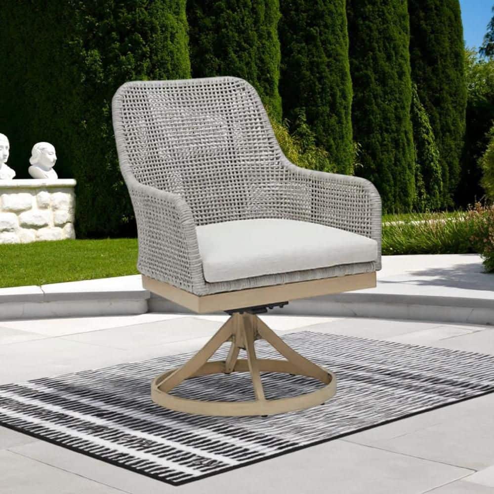Yami Brown Swivel Aluminum Outdoor Dining Chair with Gray Nuvella Cushion (2-Pack) price history on PriceWatchPro