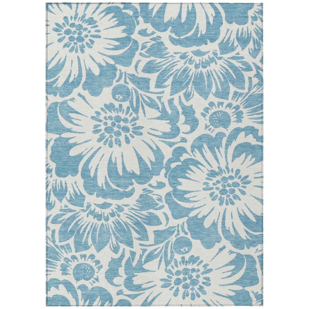 Denim and Ivory 8 ft. x 10 ft. Woven Floral Rectangle Indoor/Outdoor Area Rug price history on PriceWatchPro