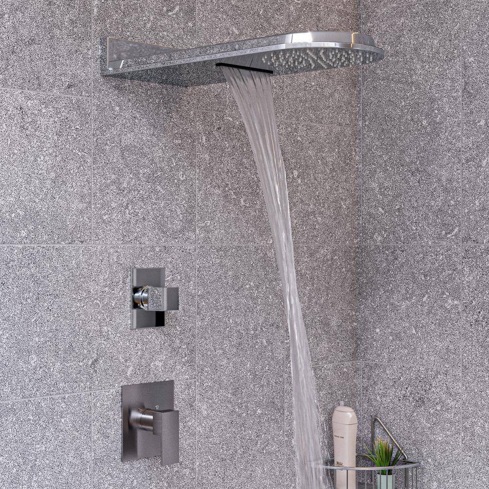 Polished Chrome Square Wall-Mounted Shower Diverter