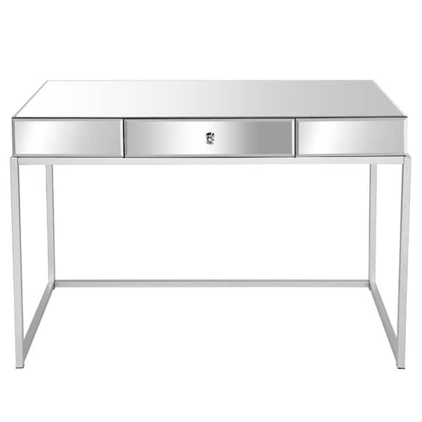 Karl home 1-Piece Silver Makeup Vanity Table with (1 Drawer)