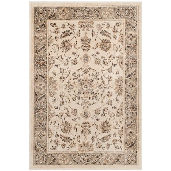 SAFAVIEH Vintage Stone/Mouse 3 ft. x 6 ft. Border Area Rug