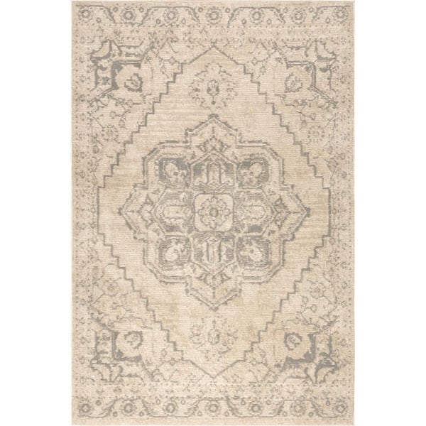 Faina Medallion Beige 9 ft. x 12 ft. Indoor Area Rug
