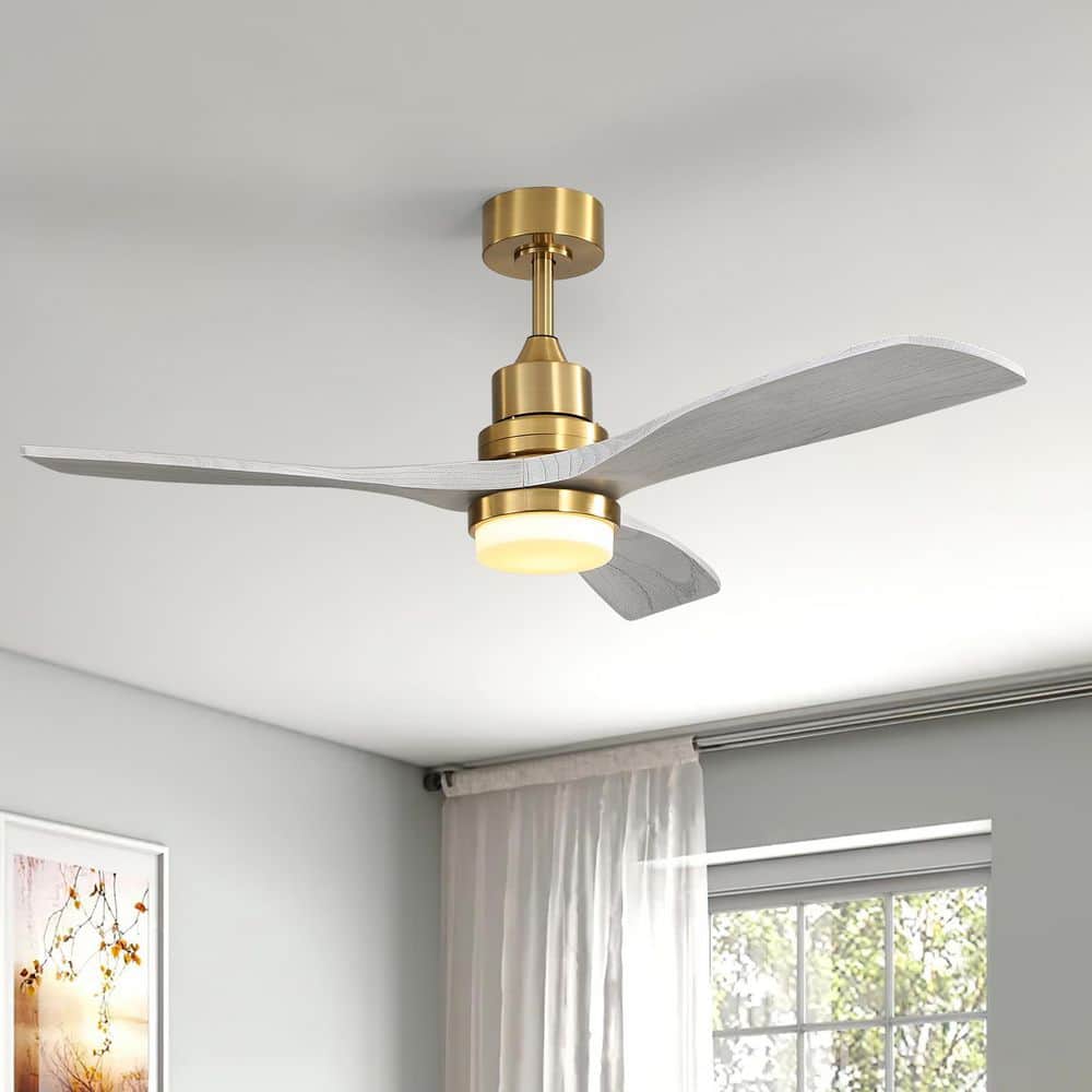 52 in. Integrated LED Indoor/Outdoor Gold Ceiling Fan with Light Kit and Remote Control price history on PriceWatchPro