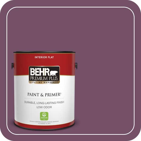 BEHR PREMIUM PLUS 1 gal. #690D-7 Radicchio Flat Low Odor Interior Paint & Primer